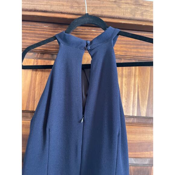 Julia Jordan Twist halter style wide leg jumpsuit Navy size 6 - Picture 5 of 7